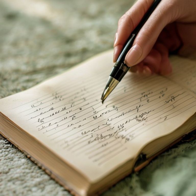 Notebook en pen op natuurlijke ondergrond